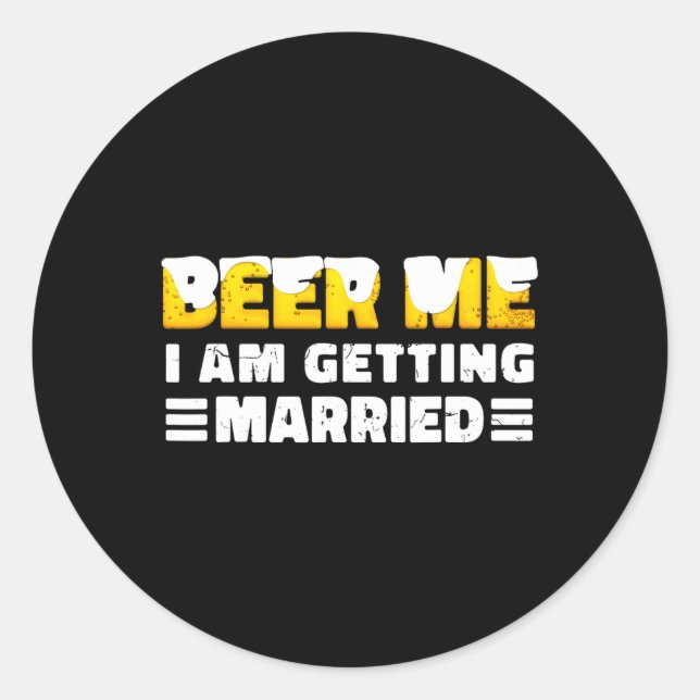 Funny Bride And Groom Bachelor Party  Classic Round Sticker (Front)