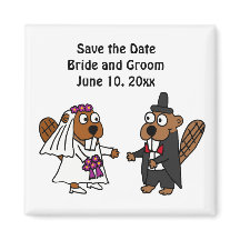 Funny Bride and Groom Beaver Wedding Design