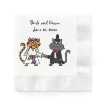 Funny bride and groom Cat Wedding Art