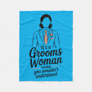 Funny Bride And Groom Female Wedding Attendant Fleece Blanket
