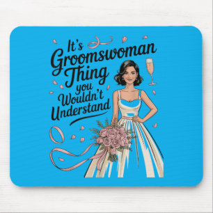 Funny Bride And Groom Female Wedding Attendant Mouse Mat