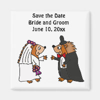 Funny Bride and Groom Hedgehog Wedding Art