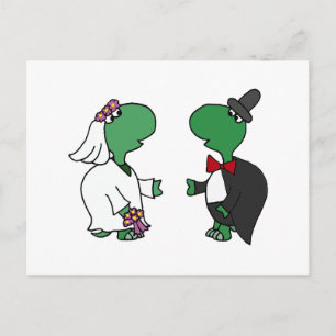 Funny Bride and Groom Turtle Wedding Design Postcard