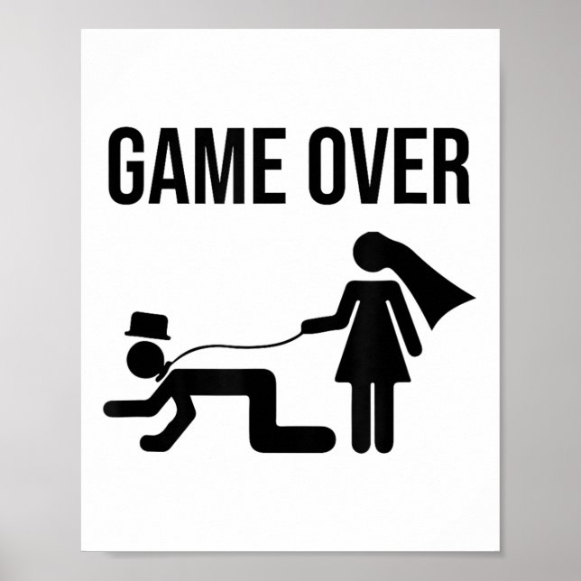Funny Bride Groom Bachelor Bachelorette Wedding Gr Poster (Front)