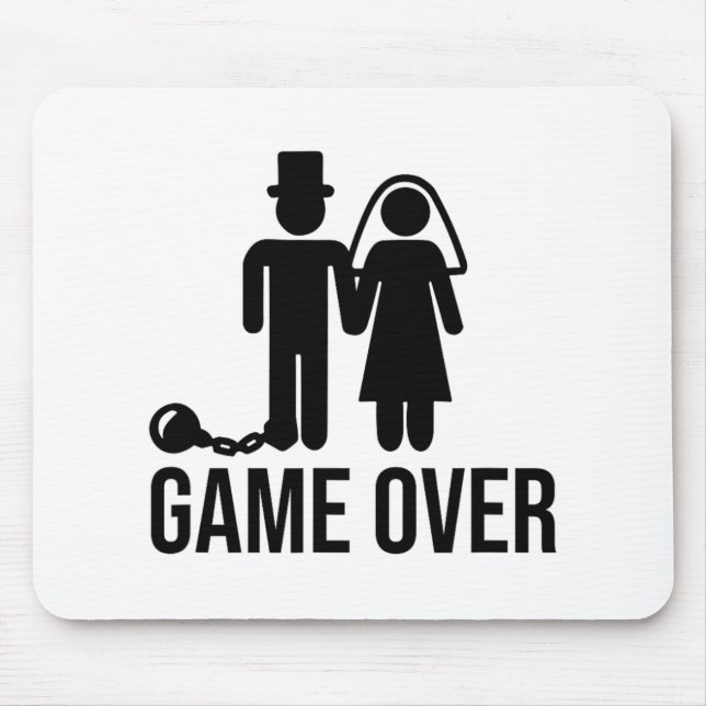 Funny Bride Groom Wedding Bachelor Bachelorette Pa Mouse Mat (Front)