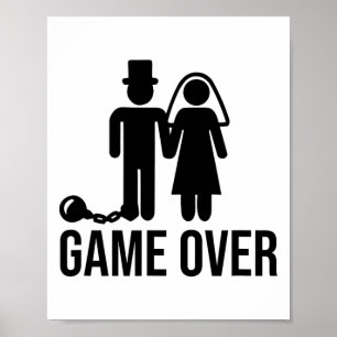 Funny Bride Groom Wedding Bachelor Bachelorette Pa Poster