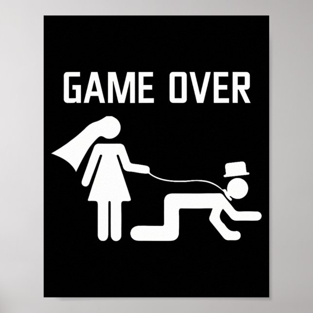 Funny Bride Groom Wedding Bachelor Bachelorette Pa Poster (Front)