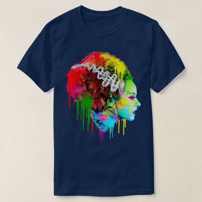 Funny Bride Halloween, Colourful Modern Bride536 T-Shirt (Design Front)