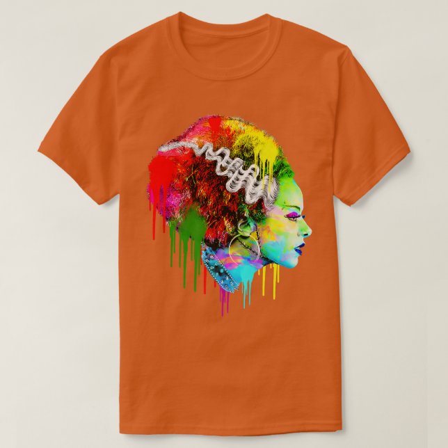 Funny Bride Halloween, Colourful Modern Bride  T-Shirt (Design Front)