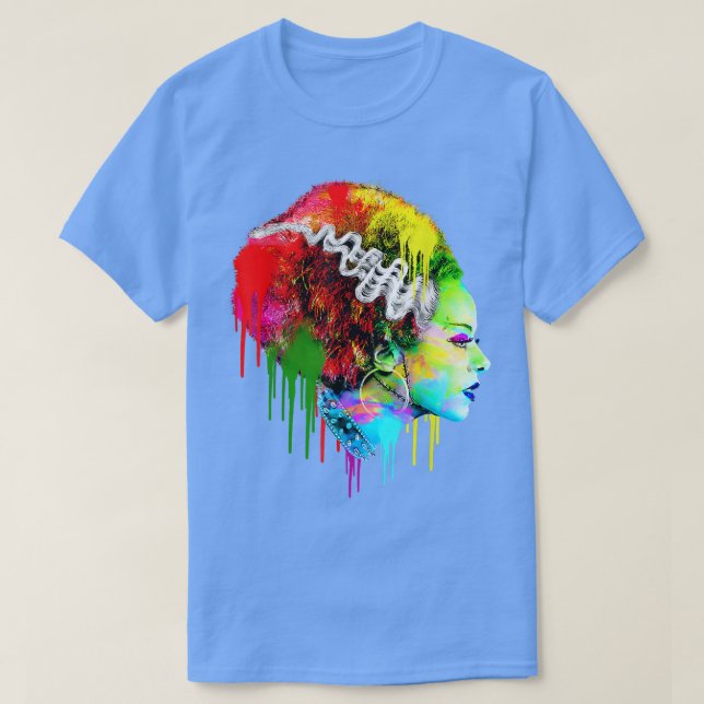 Funny Bride Halloween, Colourful Modern Bride  T-Shirt (Design Front)