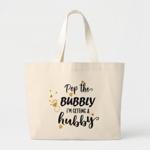 Funny Bride Mrs Bridal Shower Bachelorette Wedding Large Tote Bag