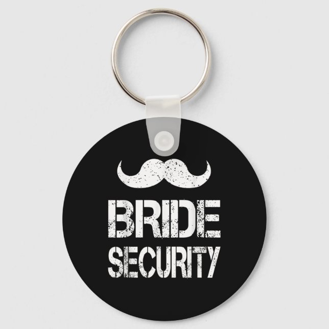 Funny Bride Security Kids Wedding Party Bacheloret Key Ring (Front)