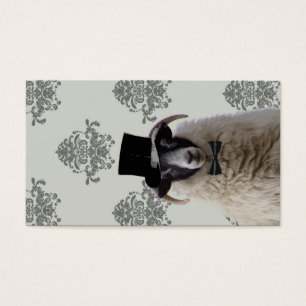 Funny bridegroom sheep in top hat