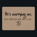 Funny Bridesmaid / Maid of Honour Proposal Invitation<br><div class="desc">"HE IS MARRYING ME,  BUT HE'S STUCK WITH US... " "Will you be my Maid of honour?" Funny "Maid of honour",  "Matron of honour" or "Bridesmaid" proposal cards.</div>