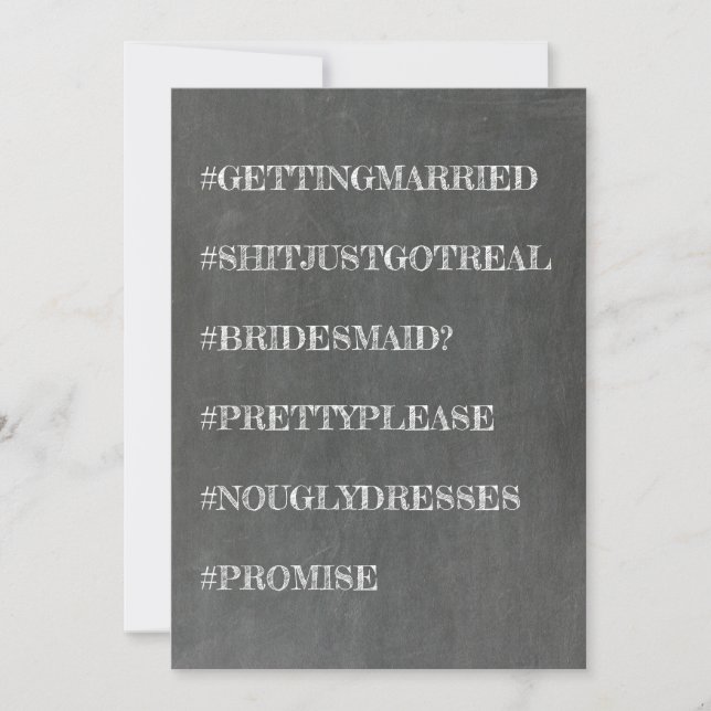 Funny Bridesmaid / Maid of Honour Proposal Invitation (Front)