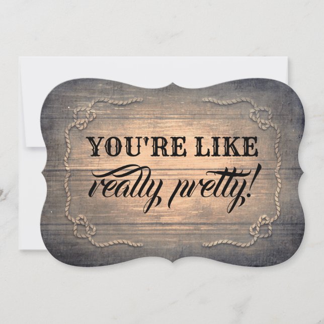 Funny Bridesmaid / Maid of Honour Rustic Wood Invitation (Front)