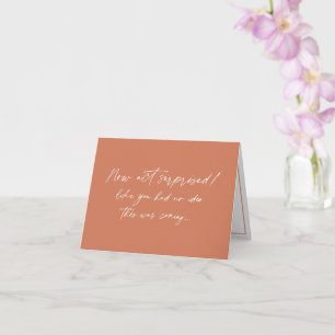 Funny Bridesmaid proposal, Terracotta simple  Card
