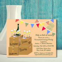 Funny bright housewarming party invitation design