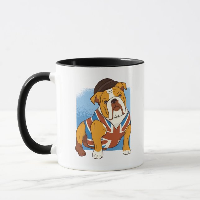 Funny British Bulldog English Flag Patriotic Mug (Left)