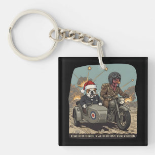 Funny British themed Christmas Key Ring