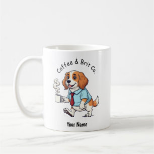 Funny Brittany Spaniel Dog Business Suit Coffee  Mug
