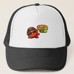 Funny Bro Mode On T-Shirt Cute Animated Characte Trucker Hat
