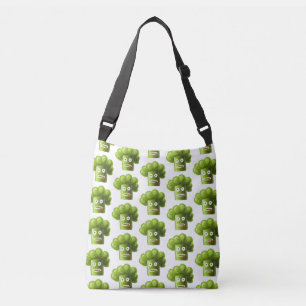 Funny Broccoli Pattern Vegan Vegetarian Crossbody Bag