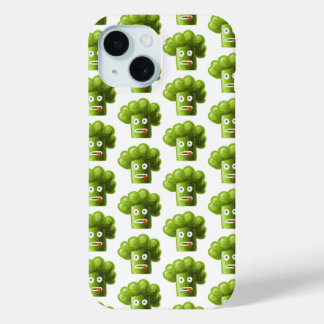 Funny Broccoli Pattern Vegetarian Vegan iPhone 15 Case
