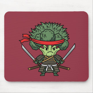 Funny Broccoli Samurai Warrior Japanese Art Illust Mouse Mat