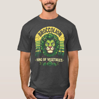 Funny Broccolion Lion Broccoli Hybrid Retro T-Shirt