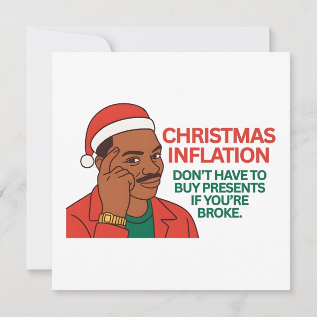 Funny Broke AF Christmas  Holiday Card (Front)