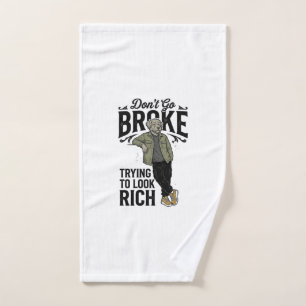 Funny Broke But Rich Vibes Vintage Dog Shirt Desig Hand Towel
