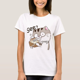  Funny Broke Cat Meme Cartoon T-Shirt