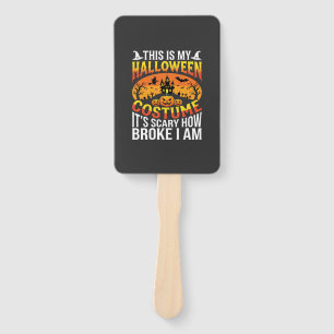 Funny Broke Halloween Costume Haunted House Design Hand Fan
