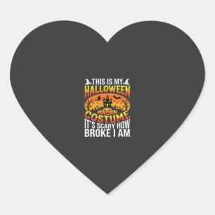 Funny Broke Halloween Costume Haunted House Design Heart Sticker