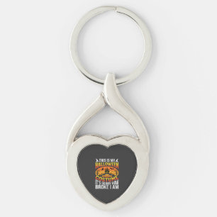 Funny Broke Halloween Costume Haunted House Design Key Ring
