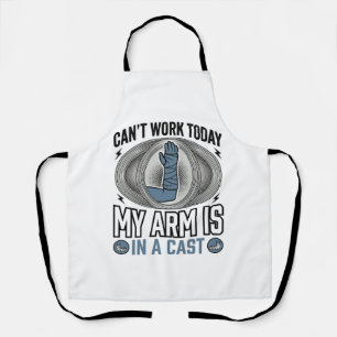 Funny Broken Arm Cast Vintage T-Shirt Design_1 Apron