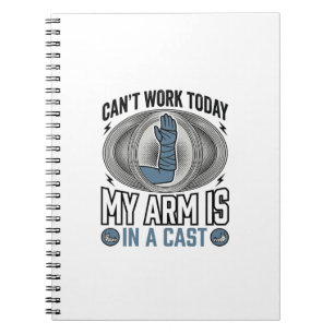Funny Broken Arm Cast Vintage T-Shirt Design_1 Notebook