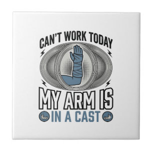 Funny Broken Arm Cast Vintage T-Shirt Design_1 Tile