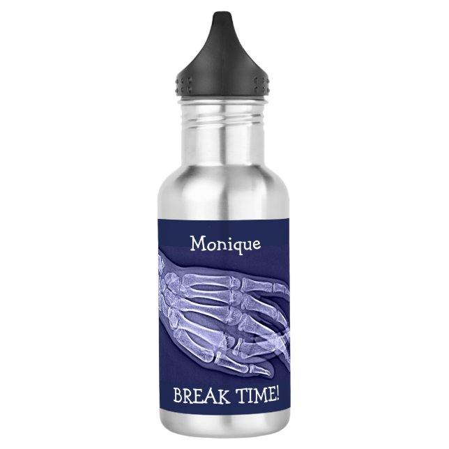 Funny Broken Finger Xray "Break Time"  532 Ml Water Bottle (Left)