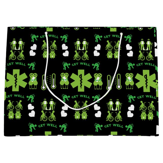 Funny Broken Leg Get Wel Large Gift Bag (Front)