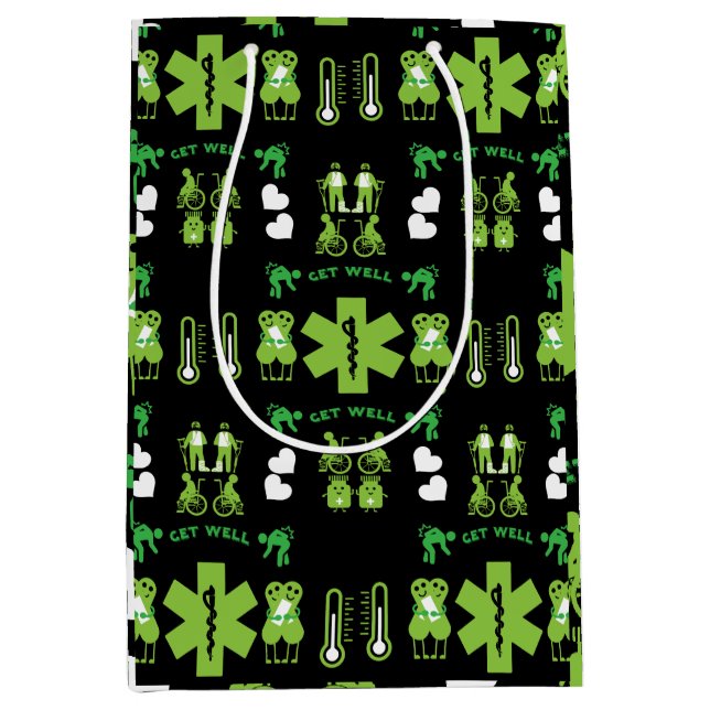 Funny Broken Leg Get Wel Medium Gift Bag (Front)