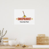 Funny Broom Sweeping Poster (Kitchen)