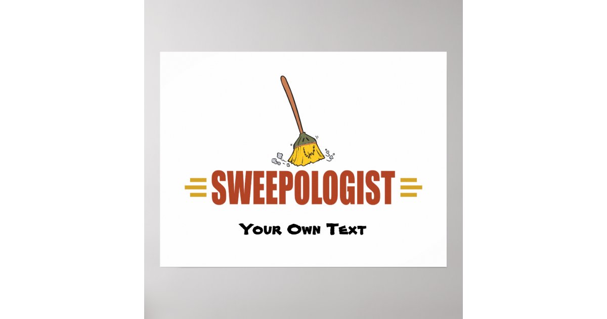 Funny Broom Sweeping Poster Zazzle