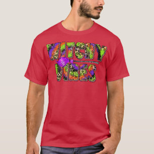 Funny Broom Witchy Vibes Tie Dye Leopard Halloween T-Shirt