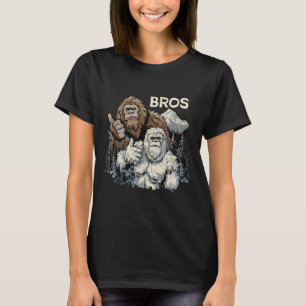 Funny Bros Bigfoot And Yeti Brothers Sasquatch Awe T-Shirt