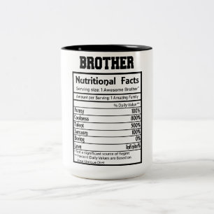 Funny Brother Nutrition Facts  Two-Tone Coffee Mug