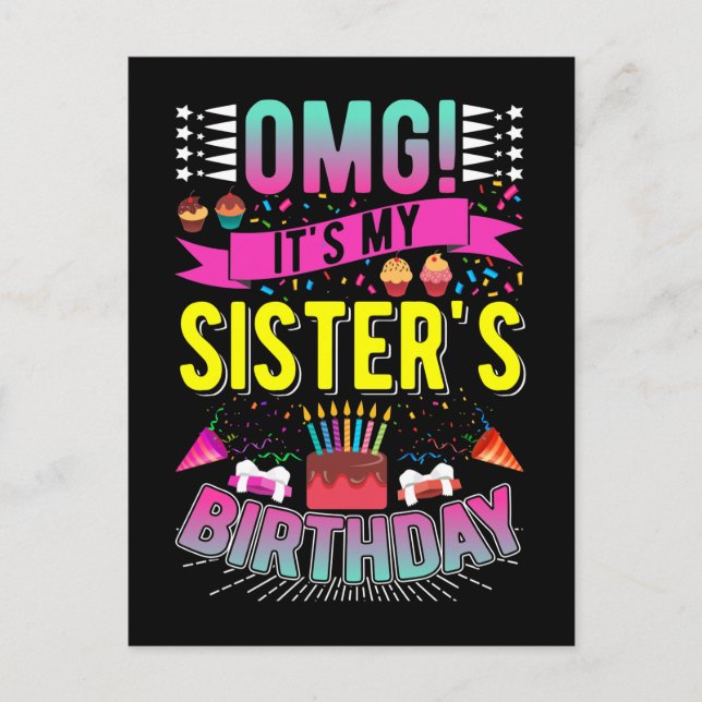 Funny Brother Sister's Birthday Party Postcard (Front)
