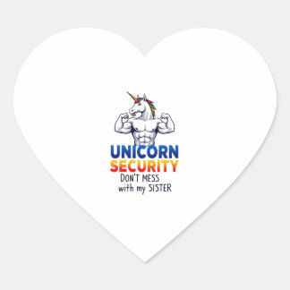 Funny Brother Unicorn Security Dont Mess With My S Heart Sticker
