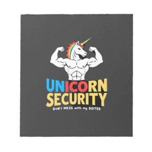 Funny Brother Unicorn Security Dont Mess With My S Notepad